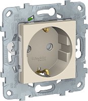 Розетка с заземлением без рамки Schneider Electric Unica New 1-м. бежевый